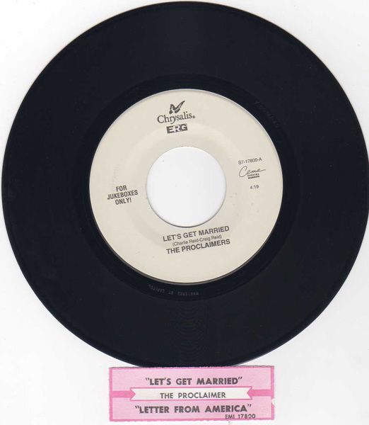 Proclaimers - Let's Get Married / Letter From America