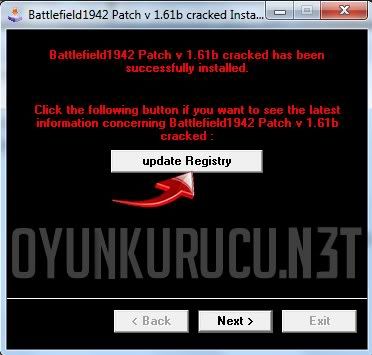 Kurulum biterken yukarıdaki ekran gelince Update Registry diyoruz ...
