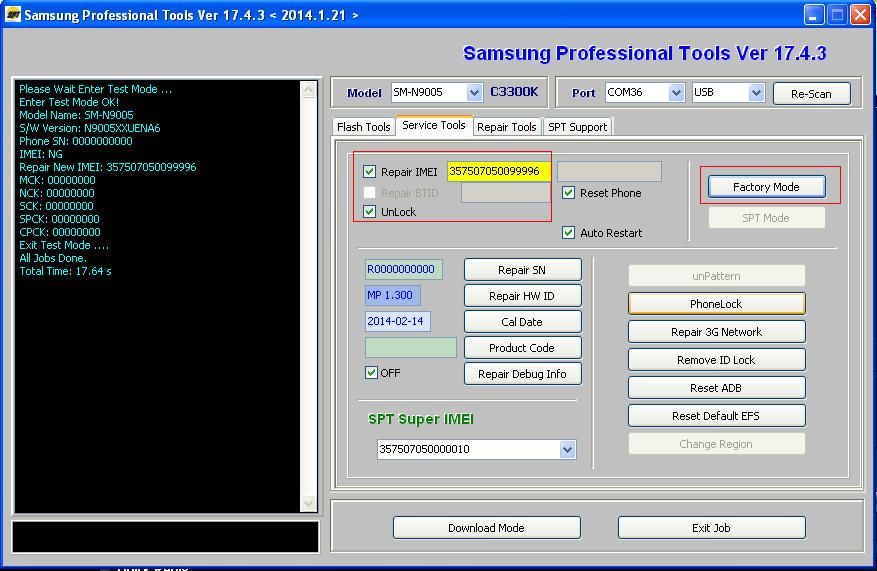 samsung g900f imei repair spt box cracked
