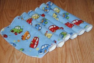 Cars and Trucks *set of 6 Bamboo Cloth Wipes*
