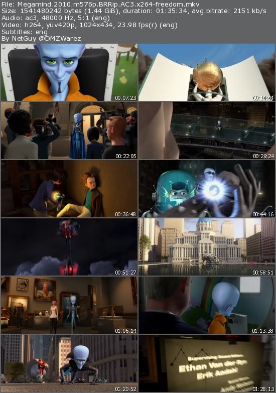 Megamind (2010) m576p BRRip AC3 x264-freedom Megamind (2010) m576p BRRip AC3 x264-freedom