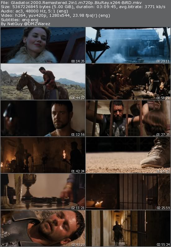 Gladiator (2000) Remastered 2in1 m720p BluRay x264-BiRD Gladiator (2000) Remastered 2in1 m720p BluRay x264-BiRD