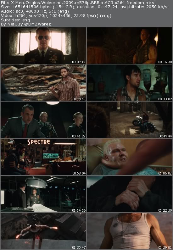 X-Men Origins: Wolverine (2009) m576p BRRip AC3 x264-freedom X-Men Origins: Wolverine (2009) m576p BRRip AC3 x264-freedom