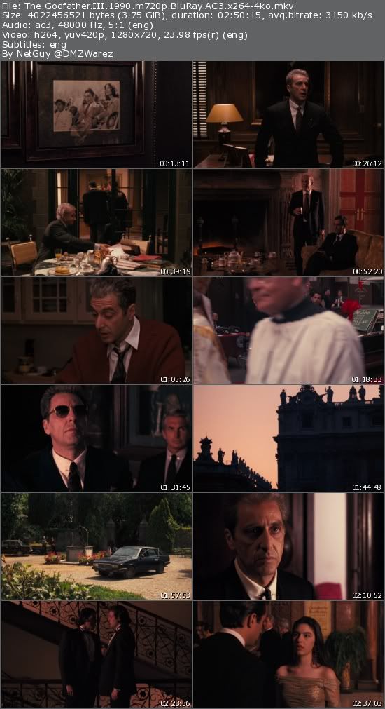 The Godfather: Part III (1990) m720p BluRay AC3 x264-4ko The Godfather: Part III (1990) m720p BluRay AC3 x264-4ko