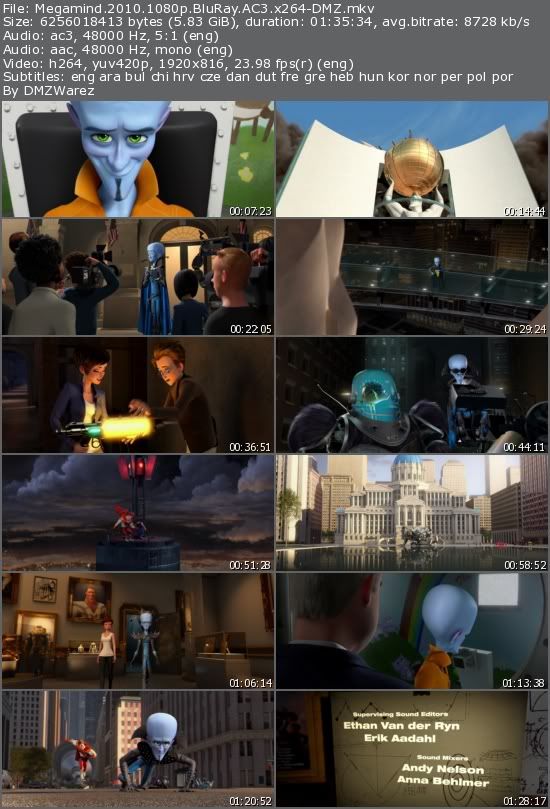 Megamind (2010) 1080p BluRay AC3 x264-DMZ Megamind (2010) 1080p BluRay AC3 x264-DMZ