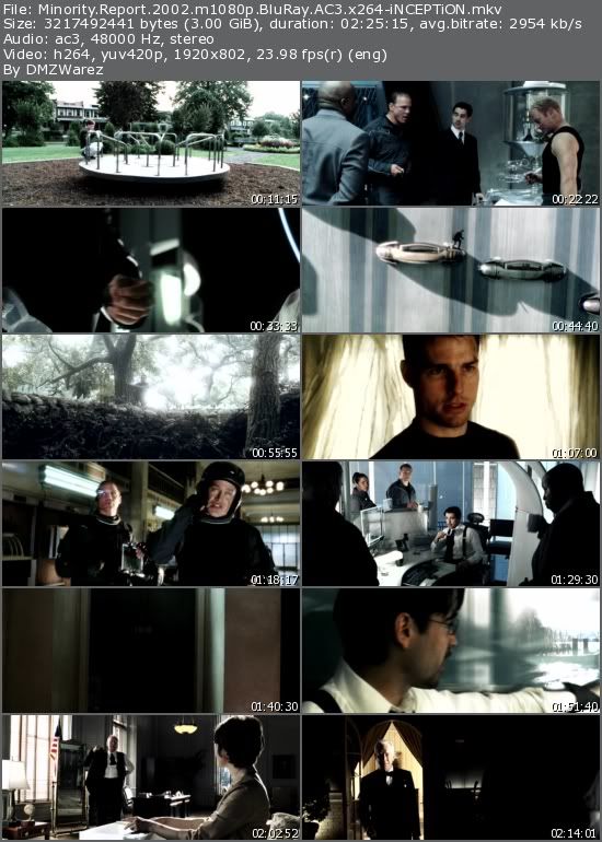 Minority Report (2002) m1080p BluRay AC3 x264-iNCEPTiON Minority Report (2002) m1080p BluRay AC3 x264-iNCEPTiON
