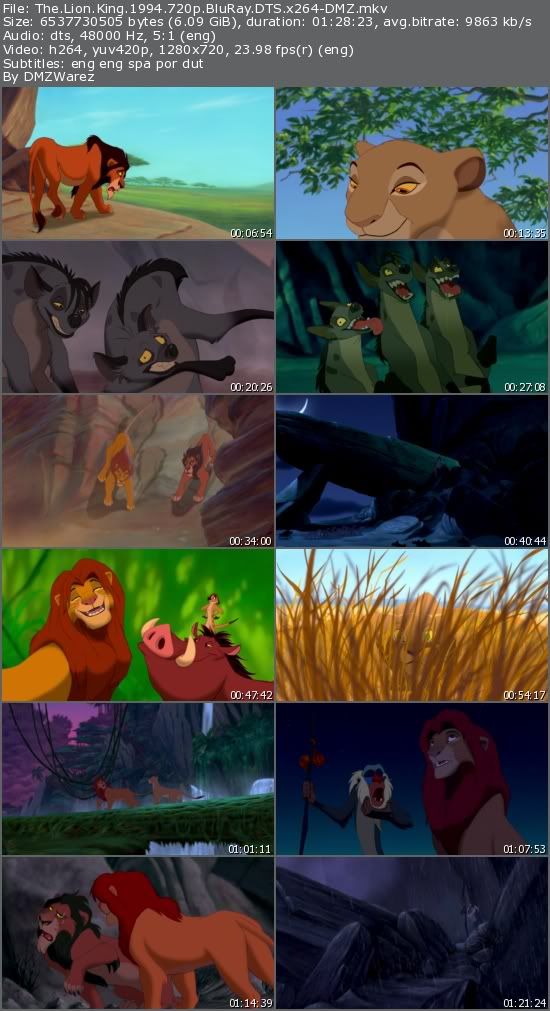 The Lion King (1994) 720p BluRay DTS x264-DMZ The Lion King (1994) 720p BluRay DTS x264-DMZ