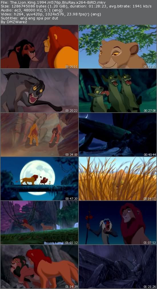 The Lion King (1994) m576p BluRay x264-BiRD The Lion King (1994) m576p BluRay x264-BiRD