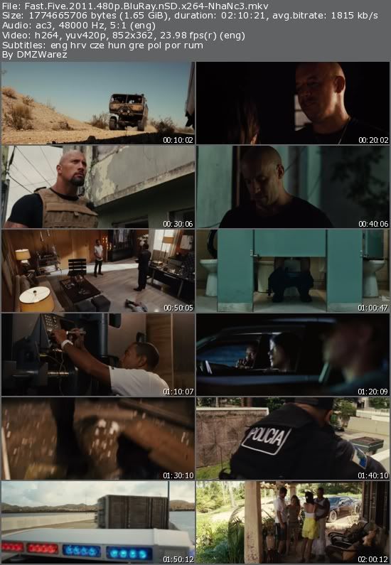 Fast Five (2011) 480p BluRay nSD x264-NhaNc3 Fast Five (2011) 480p BluRay nSD x264-NhaNc3