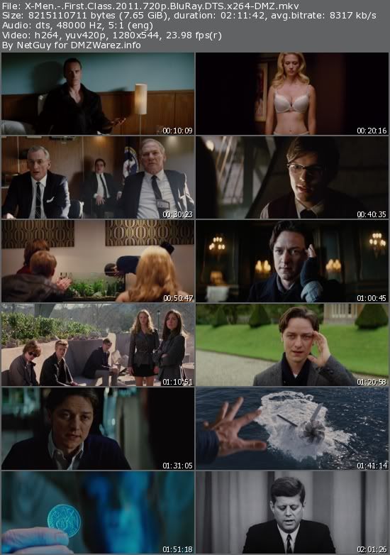X-Men: First Class (2011) 720p BluRay DTS x264-DMZ X-Men: First Class (2011) 720p BluRay DTS x264-DMZ