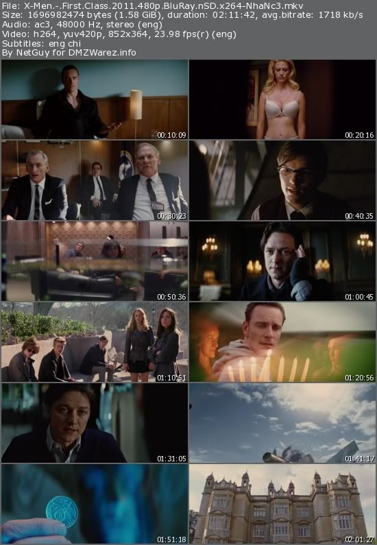 X-Men: First Class (2011) 480p BluRay nSD x264-NhaNc3 X-Men: First Class (2011) 480p BluRay nSD x264-NhaNc3
