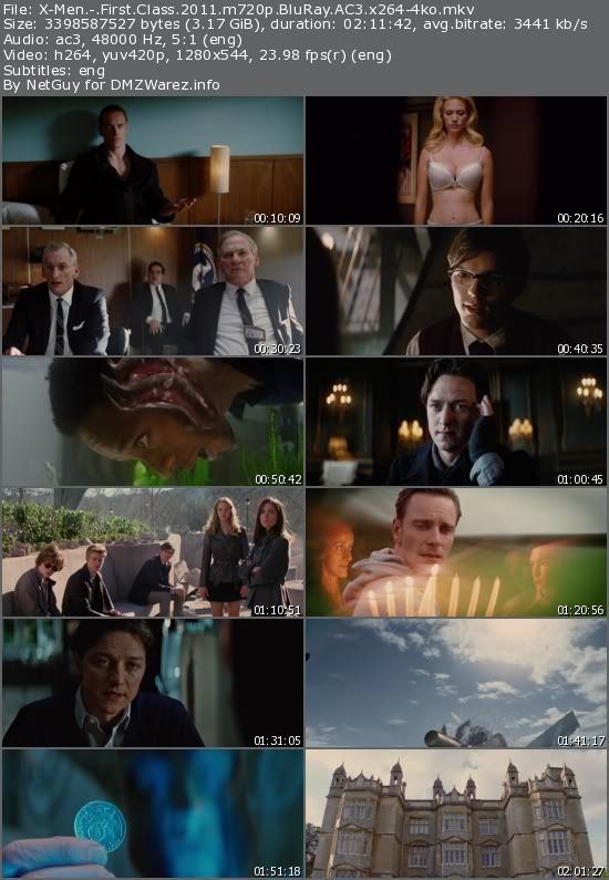X-Men: First Class (2011) m720p BluRay AC3 x264-4ko X-Men: First Class (2011) m720p BluRay AC3 x264-4ko