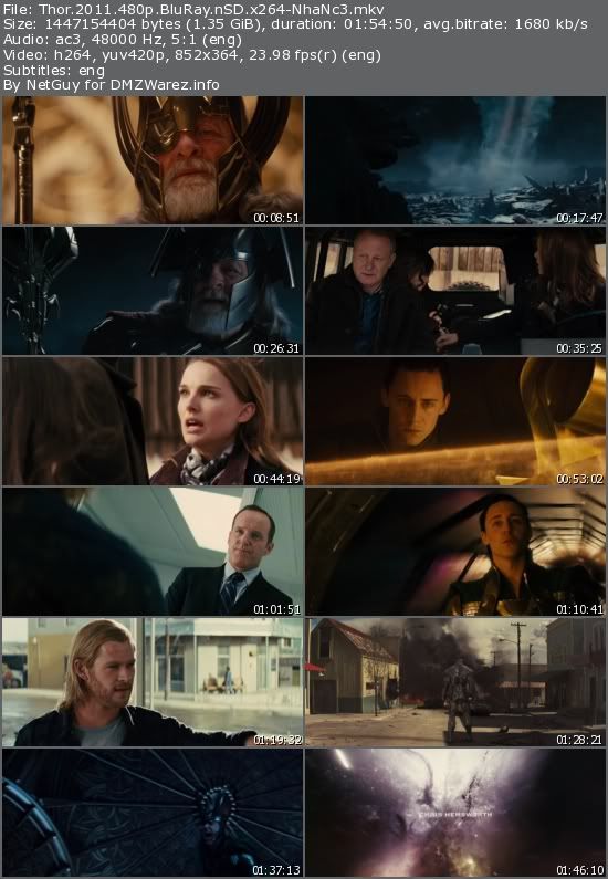 Thor (2011) 480p BluRay nSD x264-NhaNc3 Thor (2011) 480p BluRay nSD x264-NhaNc3