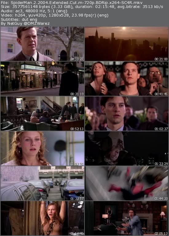 Spider-Man 2 (2004) Extended Cut m-720p BDRip x264-SC4R Spider-Man 2 (2004) Extended Cut m-720p BDRip x264-SC4R