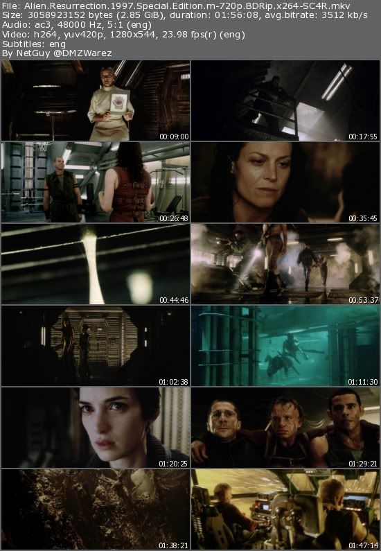 Alien: Resurrection (1997) Special Edition m-720p BDRip x264-SC4R Alien: Resurrection (1997) Special Edition m-720p BDRip x264-SC4R