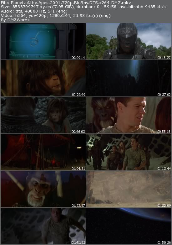 Planet of the Apes (2001) 720p BluRay DTS x264-DMZ Planet of the Apes (2001) 720p BluRay DTS x264-DMZ