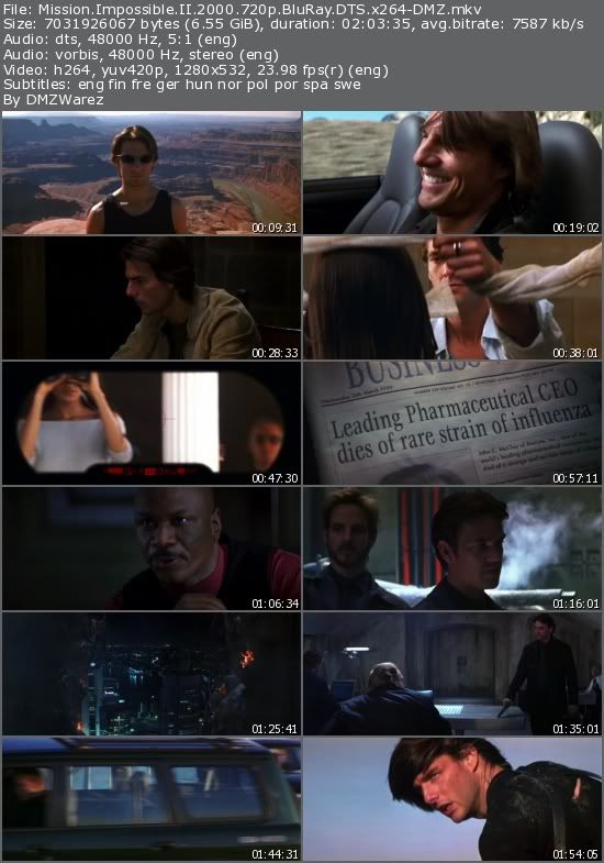 Mission Impossible II (2000) 720p BluRay DTS x264-DMZ Mission Impossible II (2000) 720p BluRay DTS x264-DMZ