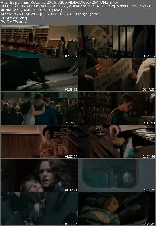 Superman Returns (2006) 720p HDDVDRip x264-DMZ Superman Returns (2006) 720p HDDVDRip x264-DMZ