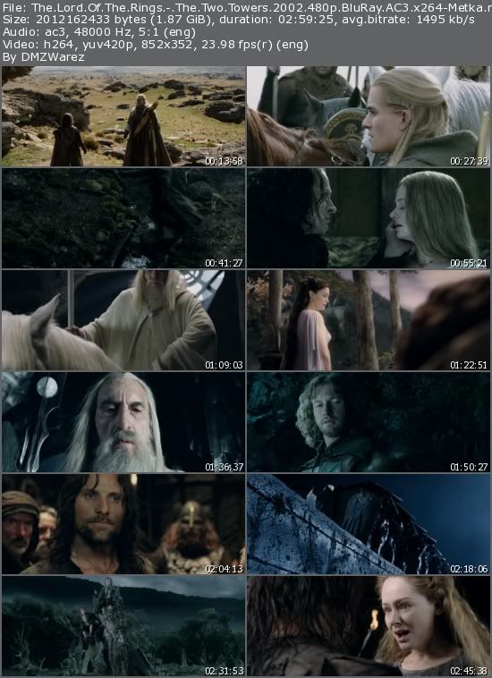 The Lord Of The Rings: The Two Towers (2002) 480p BluRay AC3 x264-Metka