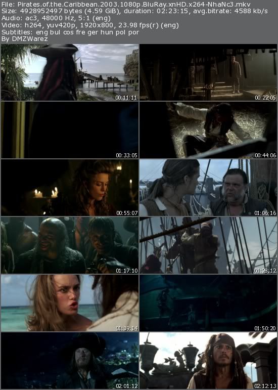 Pirates of the Caribbean: The Curse of the Black Pearl (2003) 1080p BluRay xnHD x264-NhaNc3 Pirates of the Caribbean: The Curse of the Black Pearl (2003) 1080p BluRay xnHD x264-NhaNc3