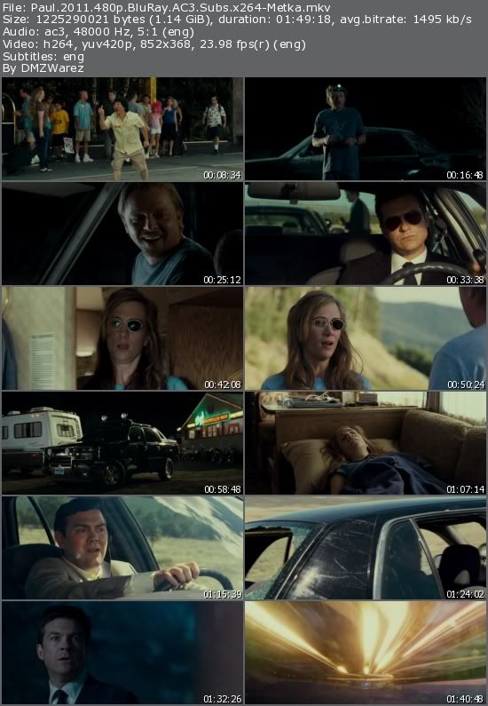 Paul (2011) 480p BluRay AC3 Subs x264-Metka Paul (2011) 480p BluRay AC3 Subs x264-Metka