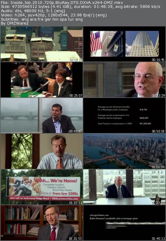 Inside Job (2010) 720p BluRay DTS DXVA x264-DMZ Inside Job (2010) 720p BluRay DTS DXVA x264-DMZ