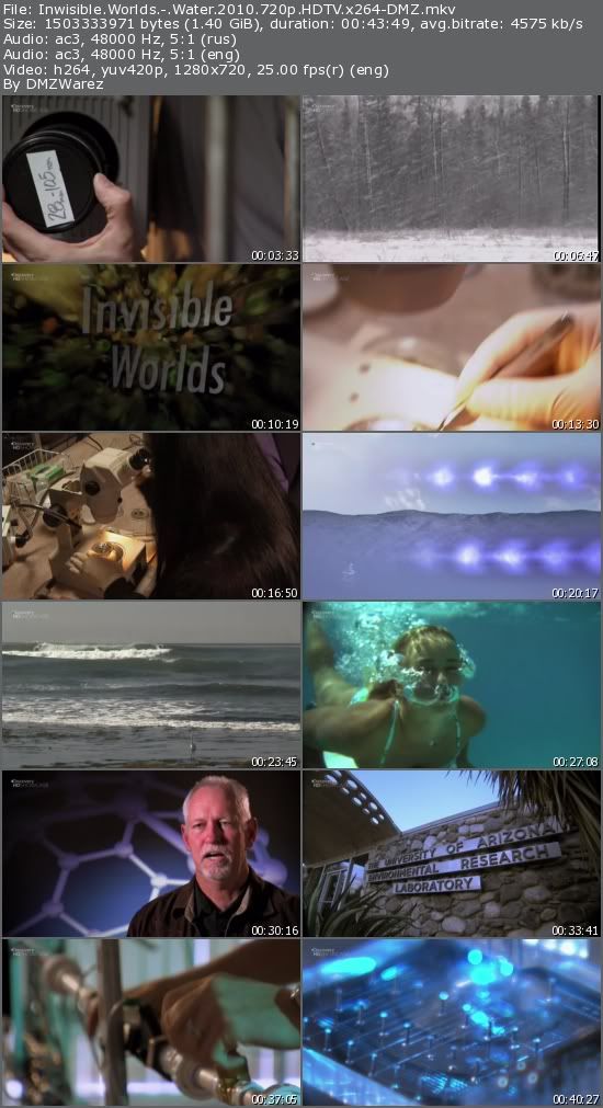 Inwisible Worlds: Water (2010) 720p HDTV x264-DMZ Inwisible Worlds: Water (2010) 720p HDTV x264-DMZ