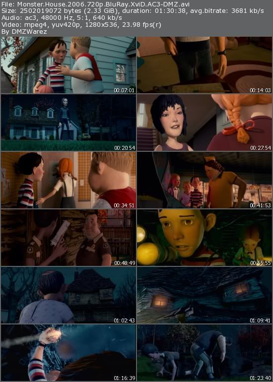 Monster House 2006 720p BluRay XviD AC3DMZ Download Links Filesonic