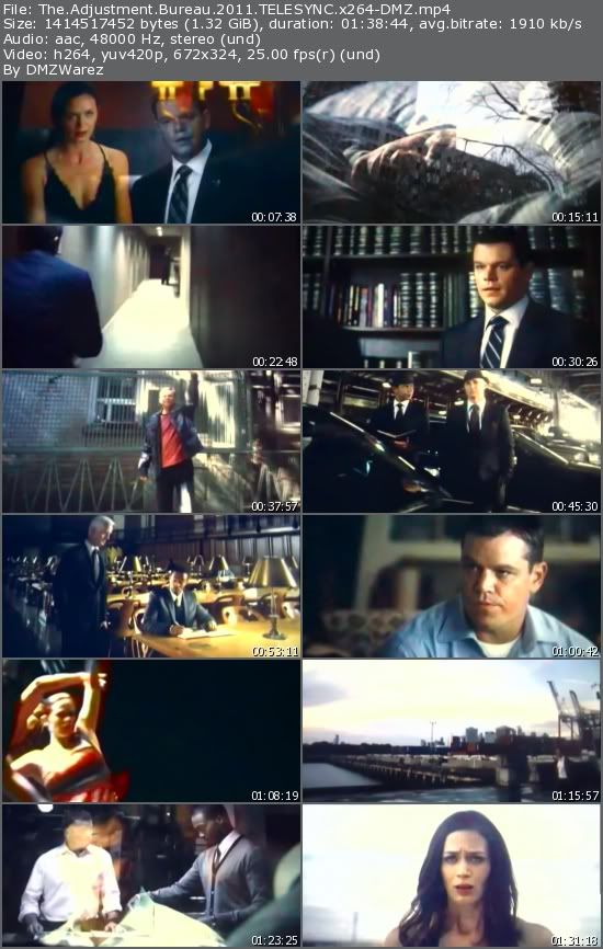 The Adjustment Bureau (2011) TELESYNC x264-DMZ The Adjustment Bureau (2011) TELESYNC x264-DMZ