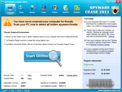 Free Spyware Cease 2011 v7.0.1.1-CRD