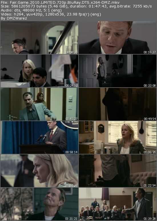 Fair Game (2010) LiMiTED 720p BluRay DTS x264-DMZ Fair Game (2010) LiMiTED 720p BluRay DTS x264-DMZ