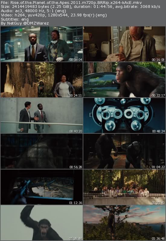 Rise of the Planet of the Apes (2011) m720p BRRip x264-kAcE Rise of the Planet of the Apes (2011) m720p BRRip x264-kAcE