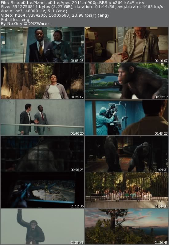 Rise of the Planet of the Apes (2011) m900p BRRip x264-kAcE Rise of the Planet of the Apes (2011) m900p BRRip x264-kAcE