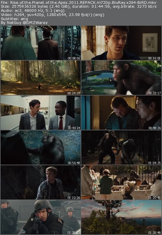 Rise of the Planet of the Apes (2011) REPACK m720p BluRay x264-BiRD Rise of the Planet of the Apes (2011) REPACK m720p BluRay x264-BiRD
