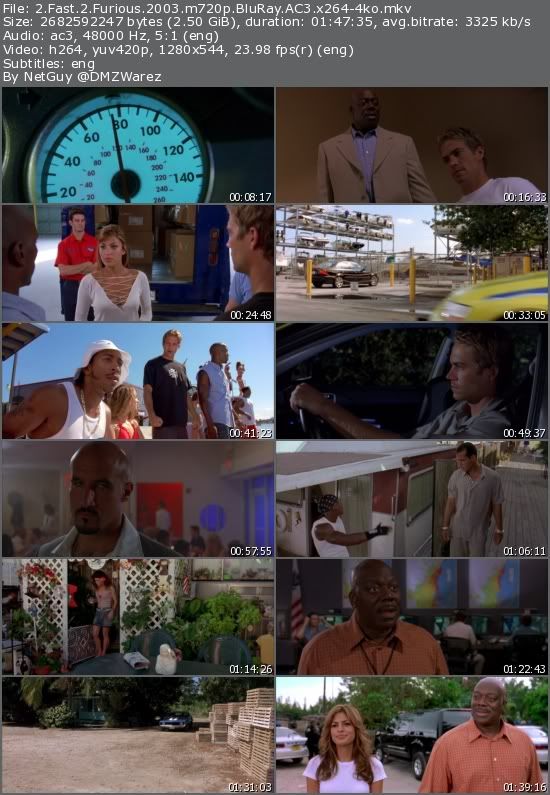 2 Fast 2 Furious (2003) m720p BluRay AC3 x264-4ko 2 Fast 2 Furious (2003) m720p BluRay AC3 x264-4ko