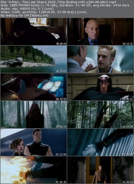 X-Men: The Last Stand (2006) 720p BluRay nHD x264-NhaNc3 X-Men: The Last Stand (2006) 720p BluRay nHD x264-NhaNc3