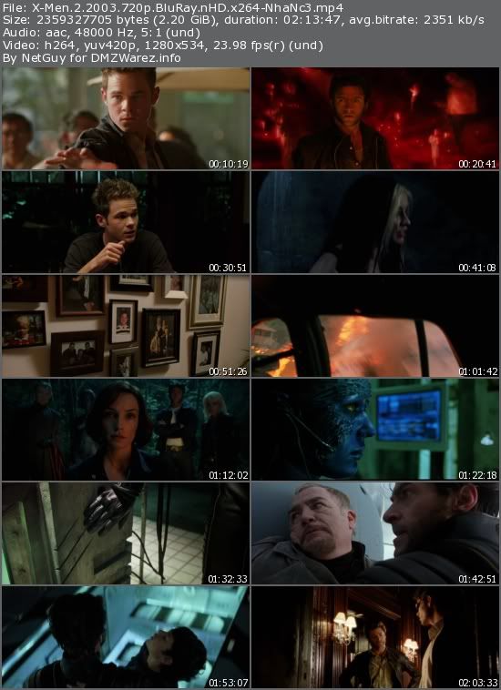 X-Men 2 (2003) 720p BluRay nHD x264-NhaNc3 X-Men 2 (2003) 720p BluRay nHD x264-NhaNc3