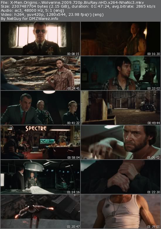 X-Men Origins: Wolverine (2009) 720p BluRay nHD x264-NhaNc3 X-Men Origins: Wolverine (2009) 720p BluRay nHD x264-NhaNc3