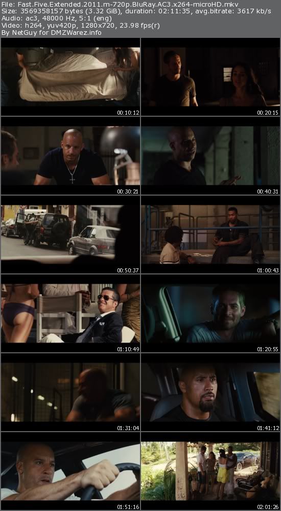 Fast Five Extended (2011) m-720p BluRay AC3 x264-microHD Fast Five Extended (2011) m-720p BluRay AC3 x264-microHD
