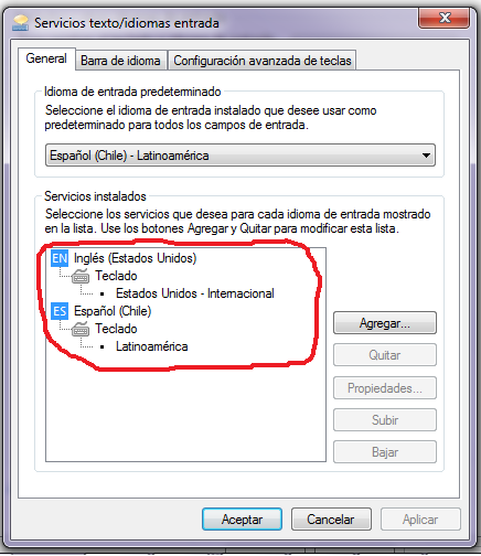 Arreglar desconfiguración de teclado Arreglar desconfiguración de teclado