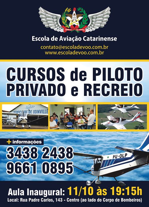 Cursos de Piloto Privado e de Recreio
