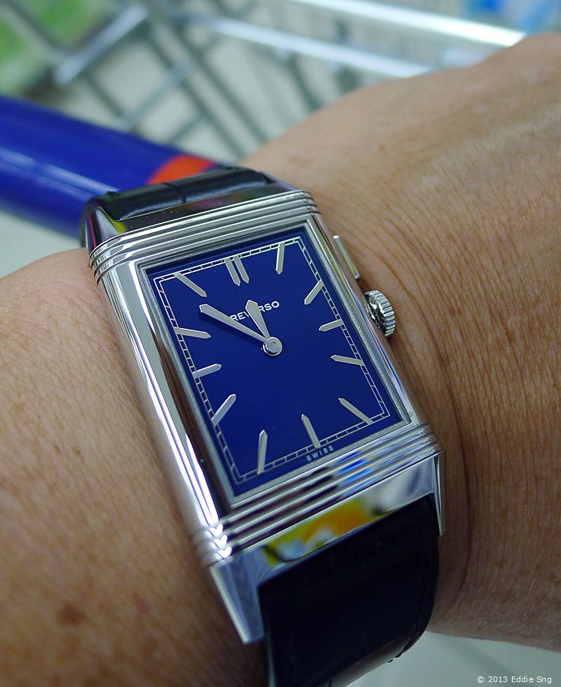 JLC Reverso Blue Wrist Shot photo JLCReversoBoutiqueEditionBlueWristShot01.jpg