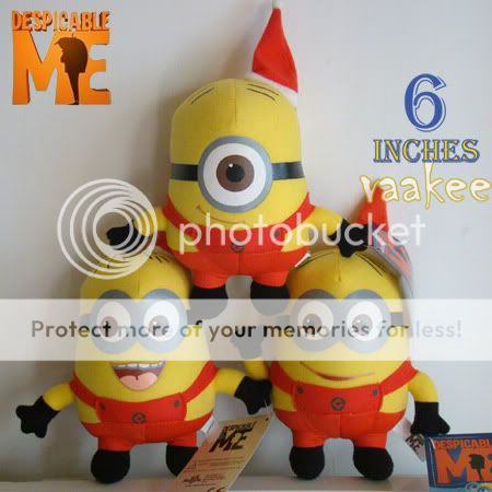 3pcs Despicable Me Minions Plush Toys 6 Christmas Souvenir Stuffed