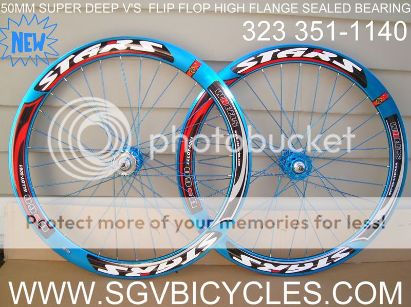 Blue 51mm Stars Wheels Fixed Gear Fixie Track Bike