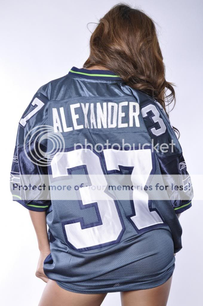 New Mens Reebok NFL Seattle Seahawks Sean Alexander 37 Indigo Blue Home Jersey