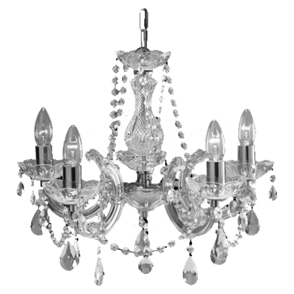 Searchlight Marie Therese Five Light Chandeliers Various Colours Clear Chrome 399 5