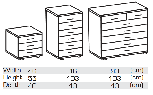 Qmax "Bling" Drawer Chest Range. German Made Bedroom ...