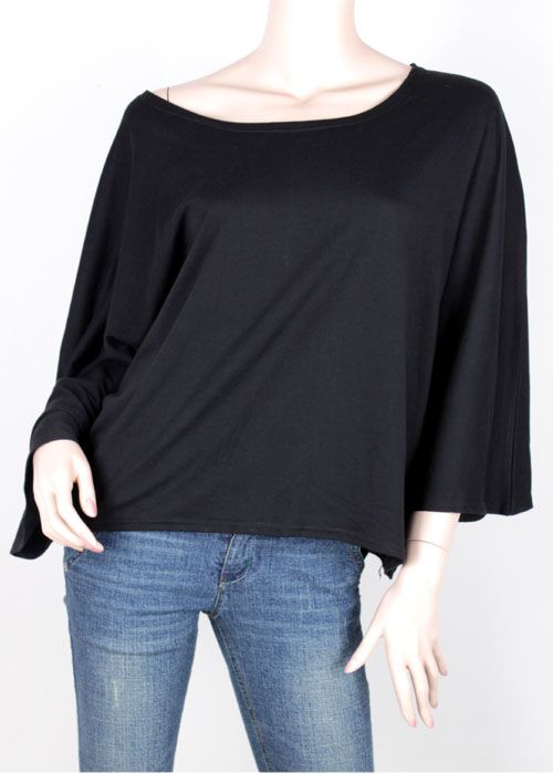 color Chic Women new batwing Casual loose top blouse E267 Size S, M 